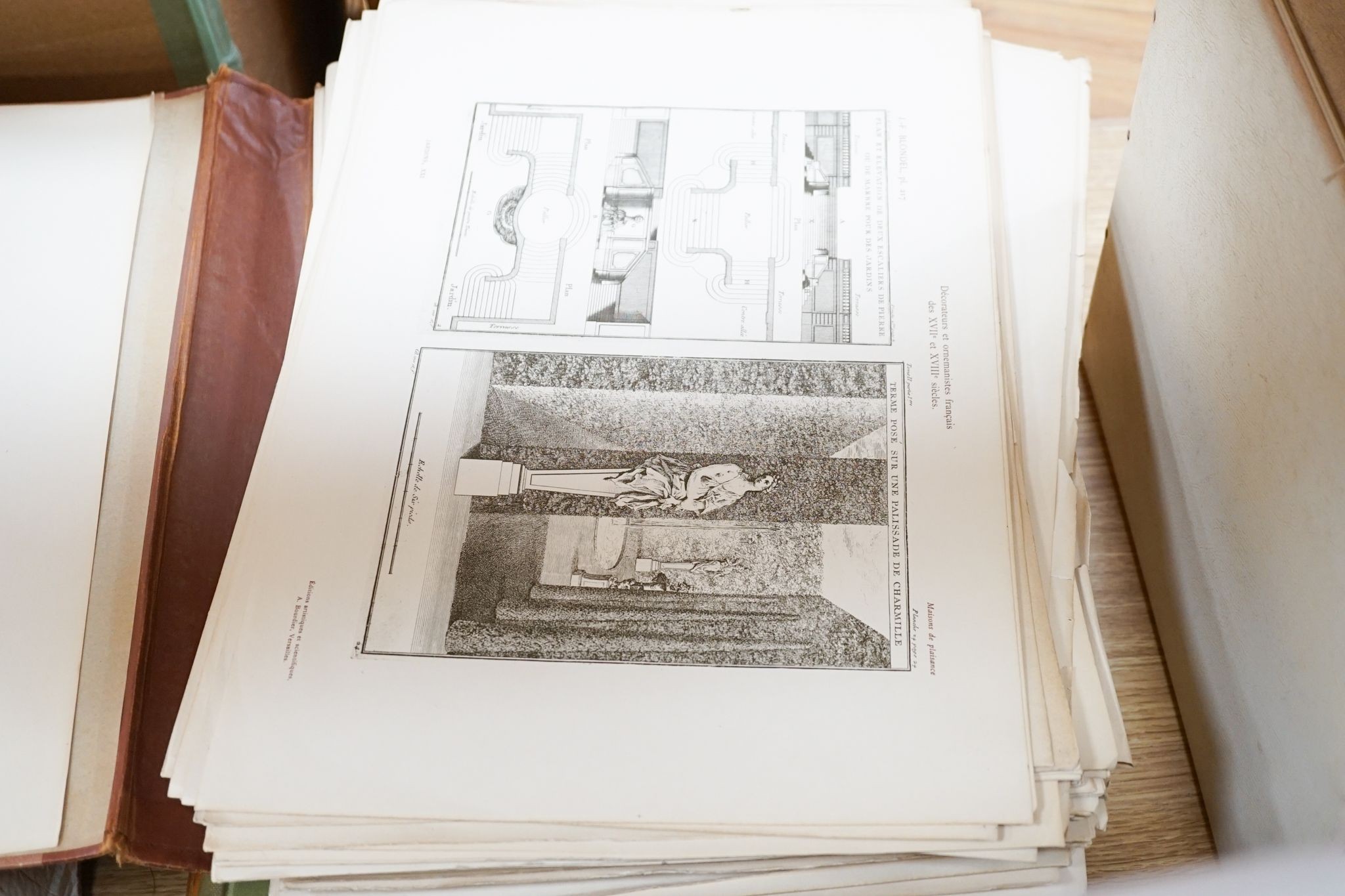 A volume: Formal gardens and garden ornament, plus a folio of architectural prints.